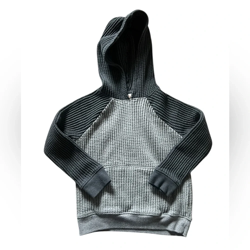 Cat and Jack Grey Colorblock Thermal Hooded Pullover | 5T